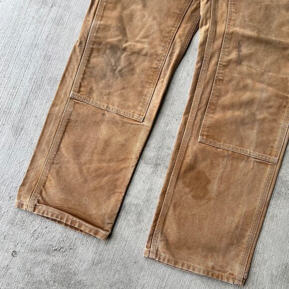Vintage Y2K Carhartt brown double knee work wear carpenter pants - Picture 4 of 12